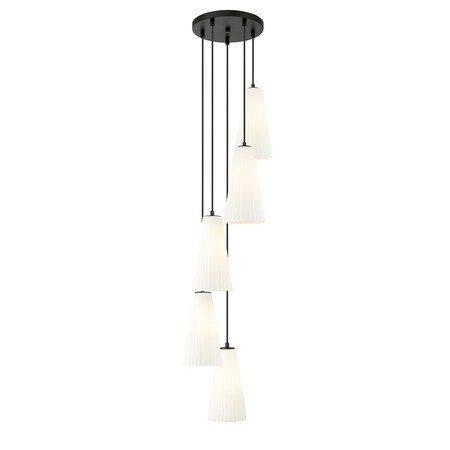 Z-Lite Farrell 5 Light Chandelier, 12in. W x 13.75in. H, Matte Black 3043P7-5R-MB